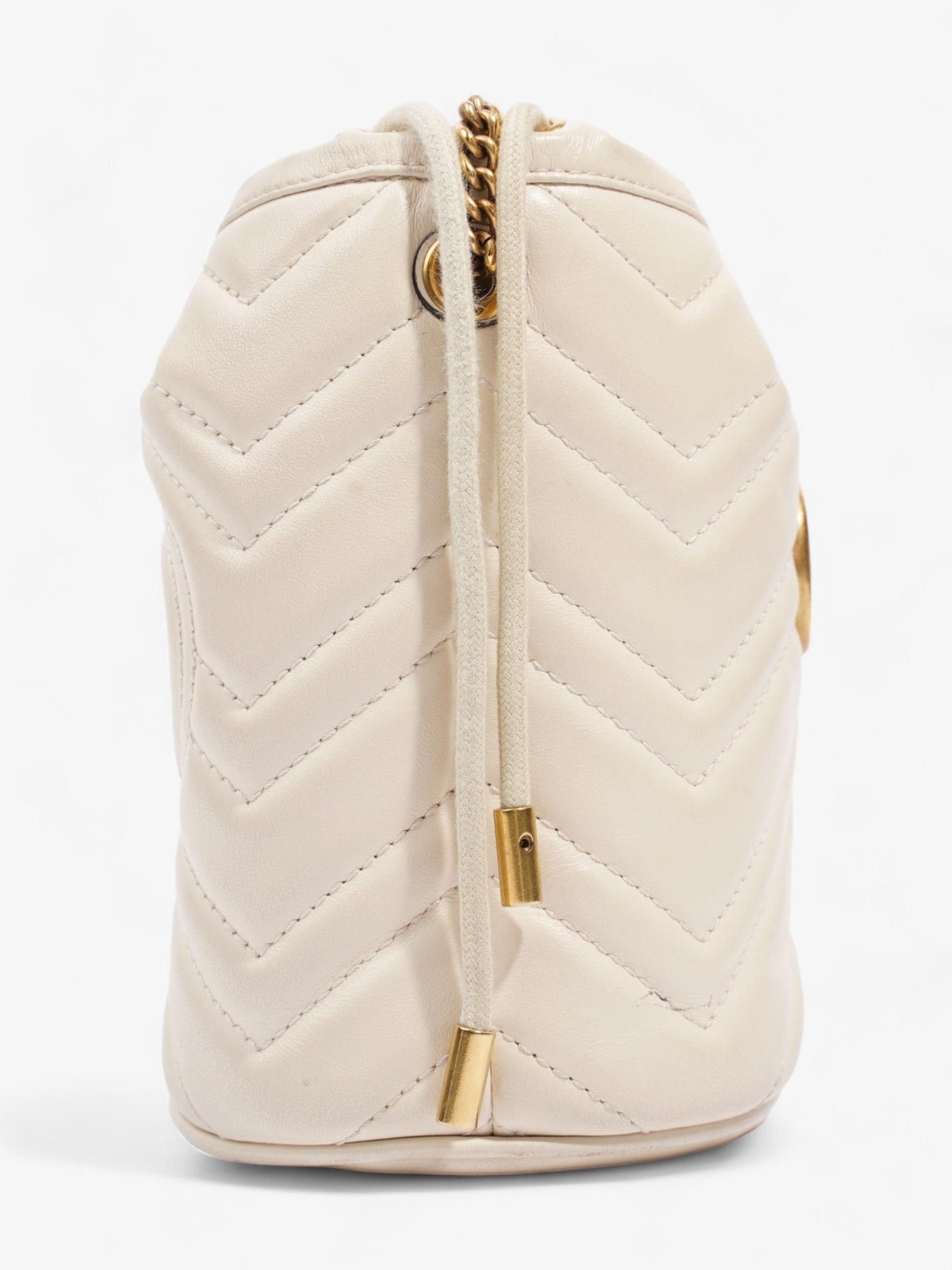 Gucci Marmont Bucket Bag White Leather