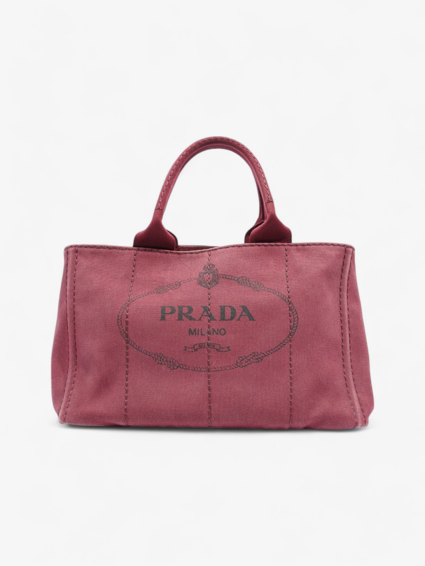 Prada Canapa 2 Way Handbag Bordeaux Cotton