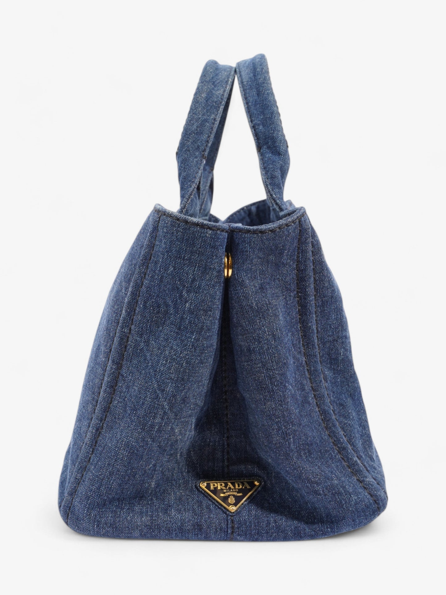 Prada Canapa Handbag Blue Denim