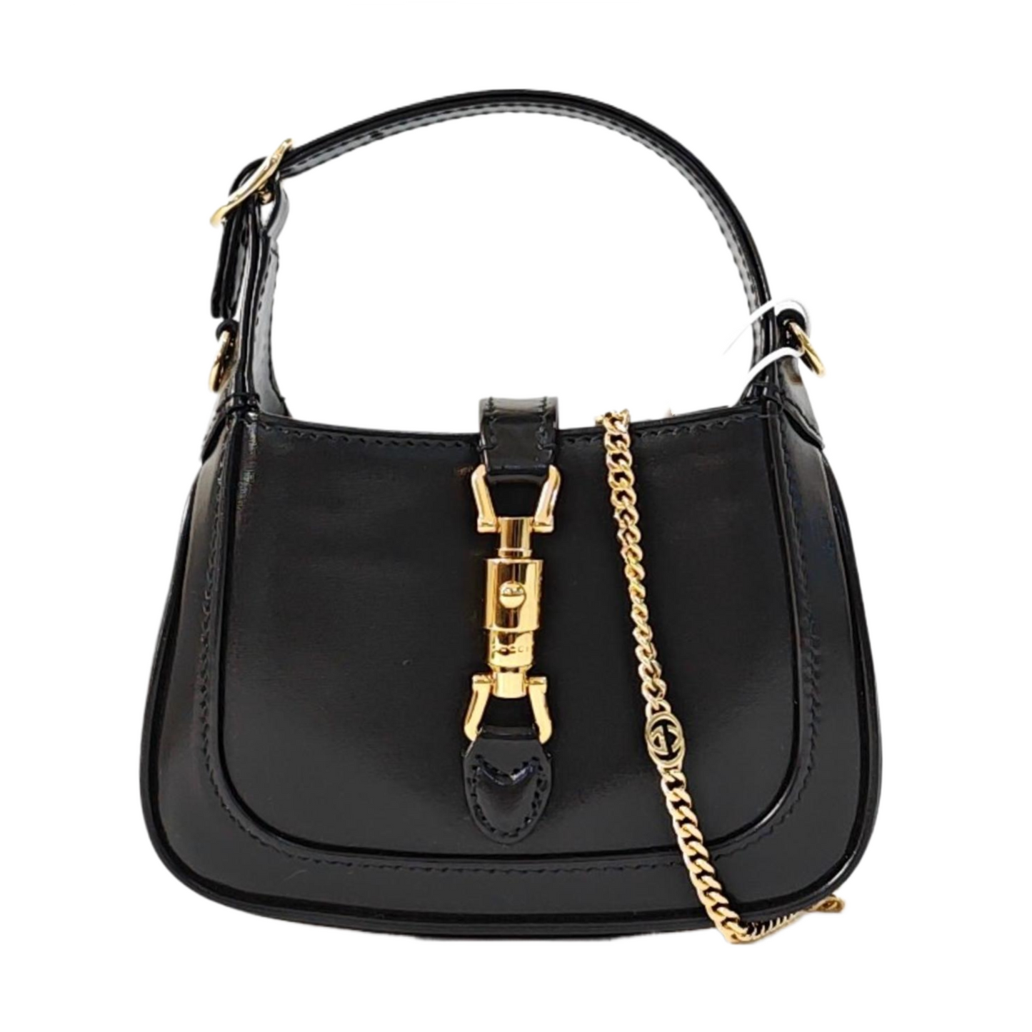 Gucci Jackie 1961 Micro Black Leather Chain Strap Crossbody Bag