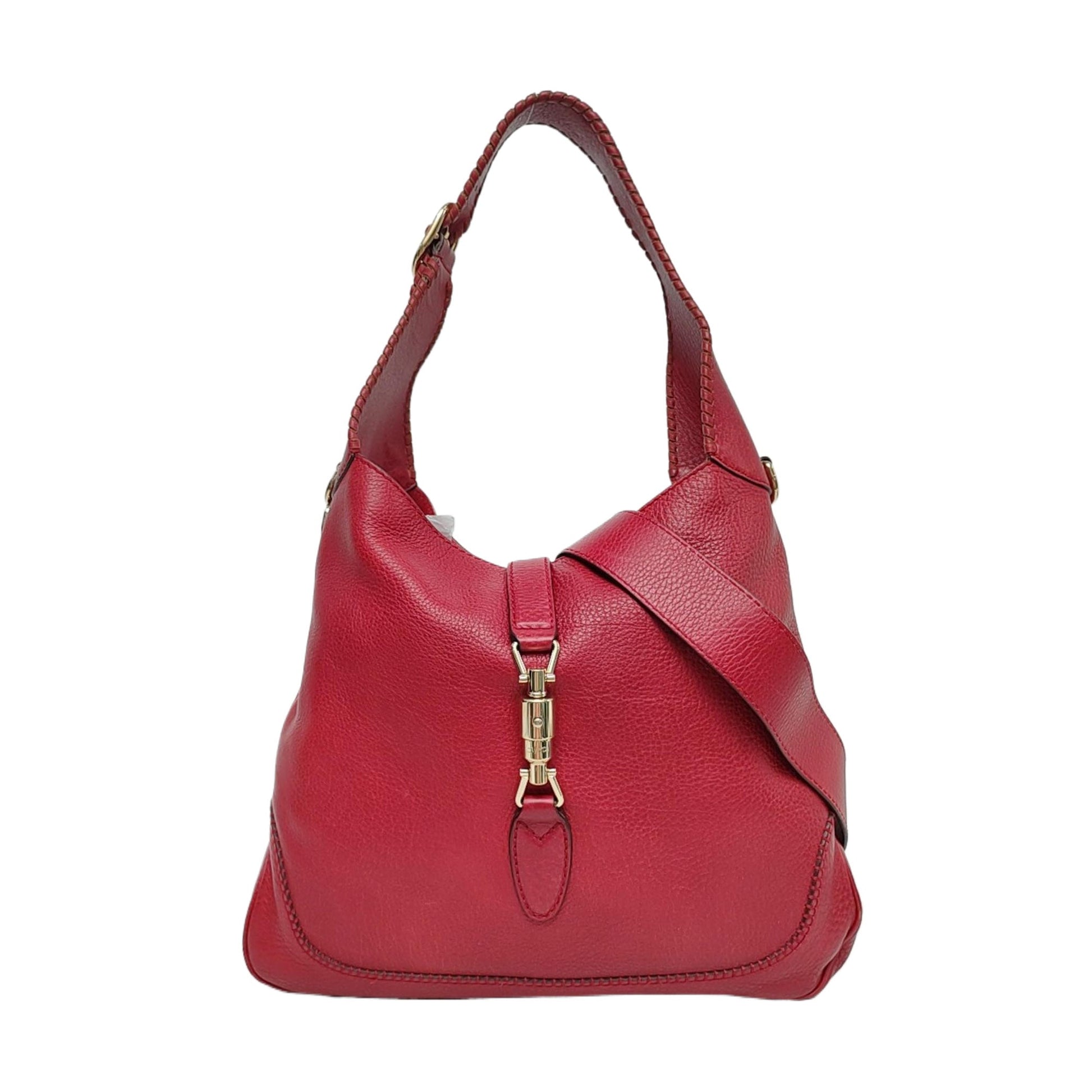 Gucci Jackie Medium Red Calfskin Leather Crossbody Bag