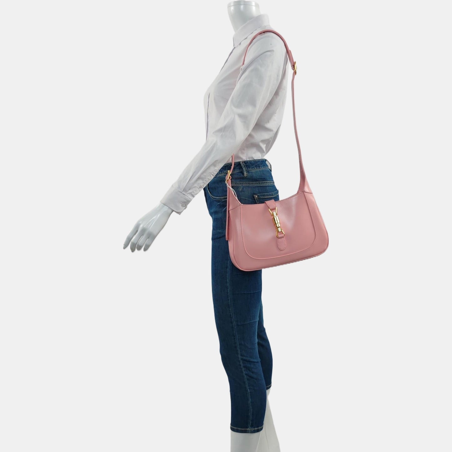 Gucci Jackie 1961 Small Pink Leather Bag with Adjustable Strap
