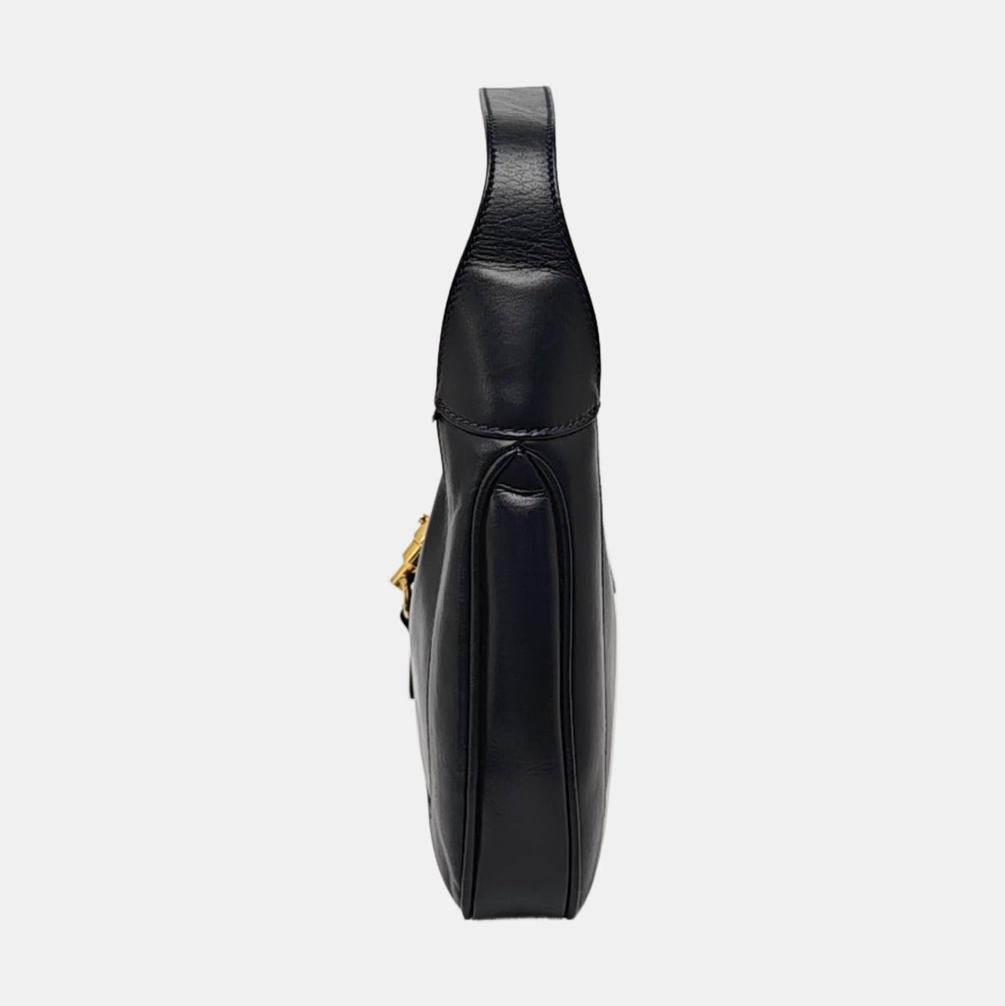 Gucci Jackie 1961 Small Navy Leather Bag with Adjustable Strap