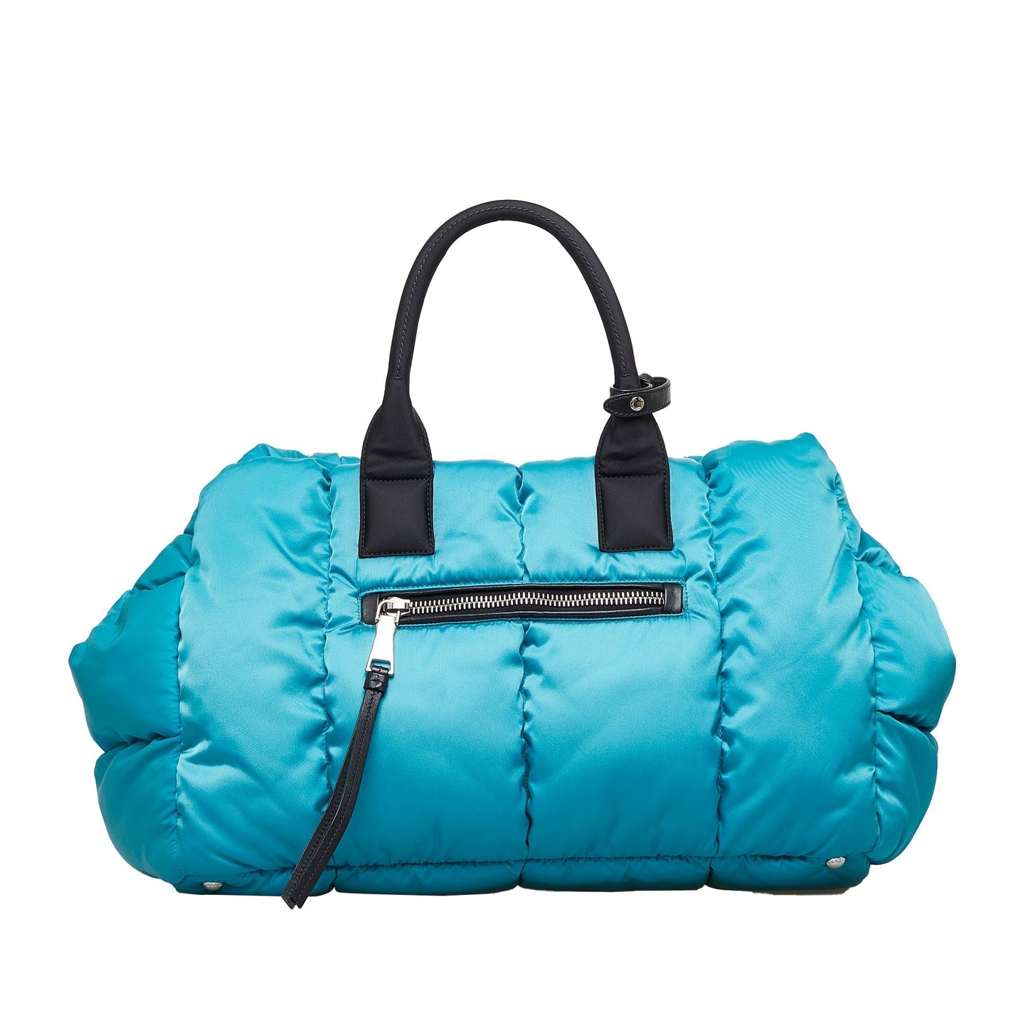 Prada Tessuto Bomber Blue Nylon Luxury Handbag