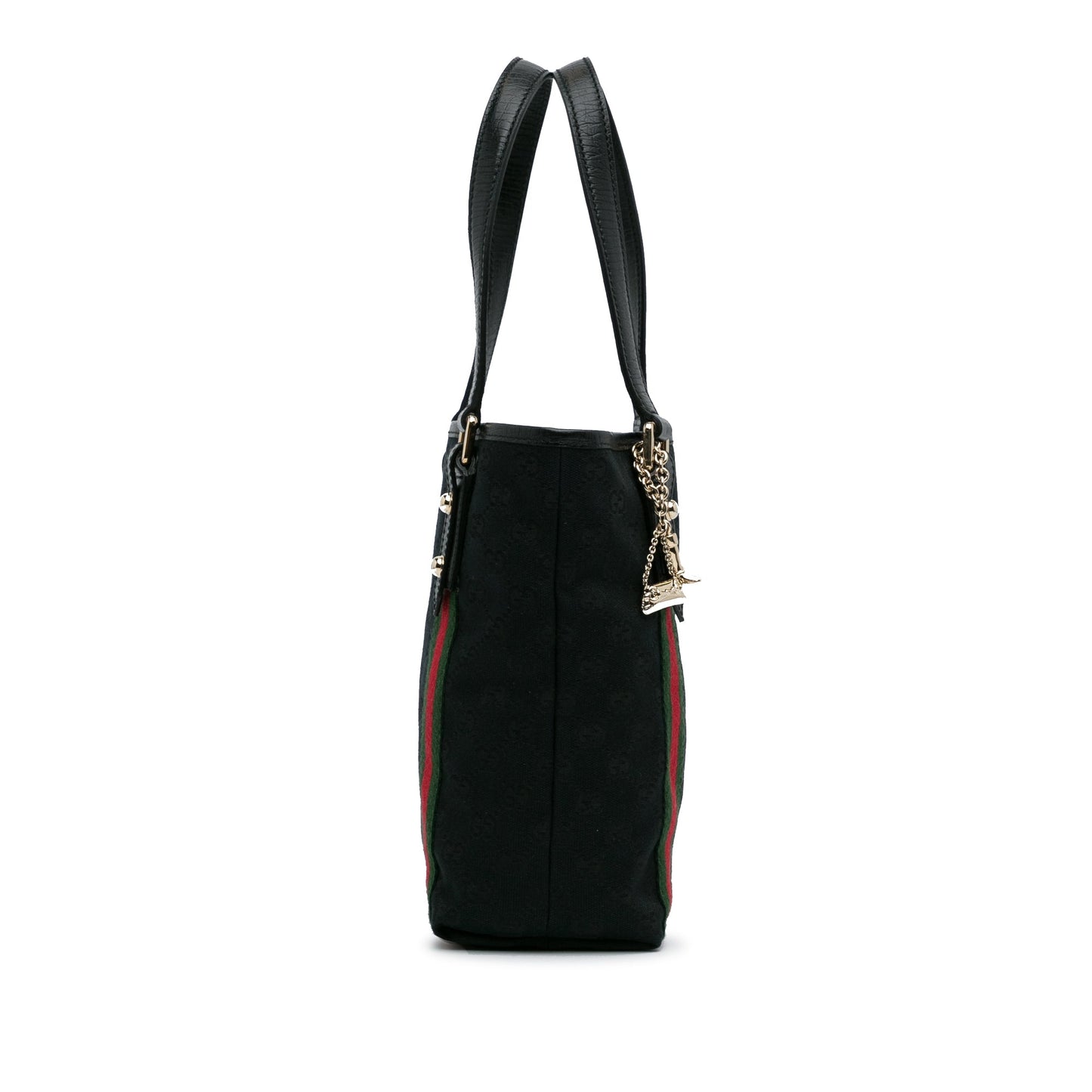 Gucci Black Leather Canvas Tote Style 13