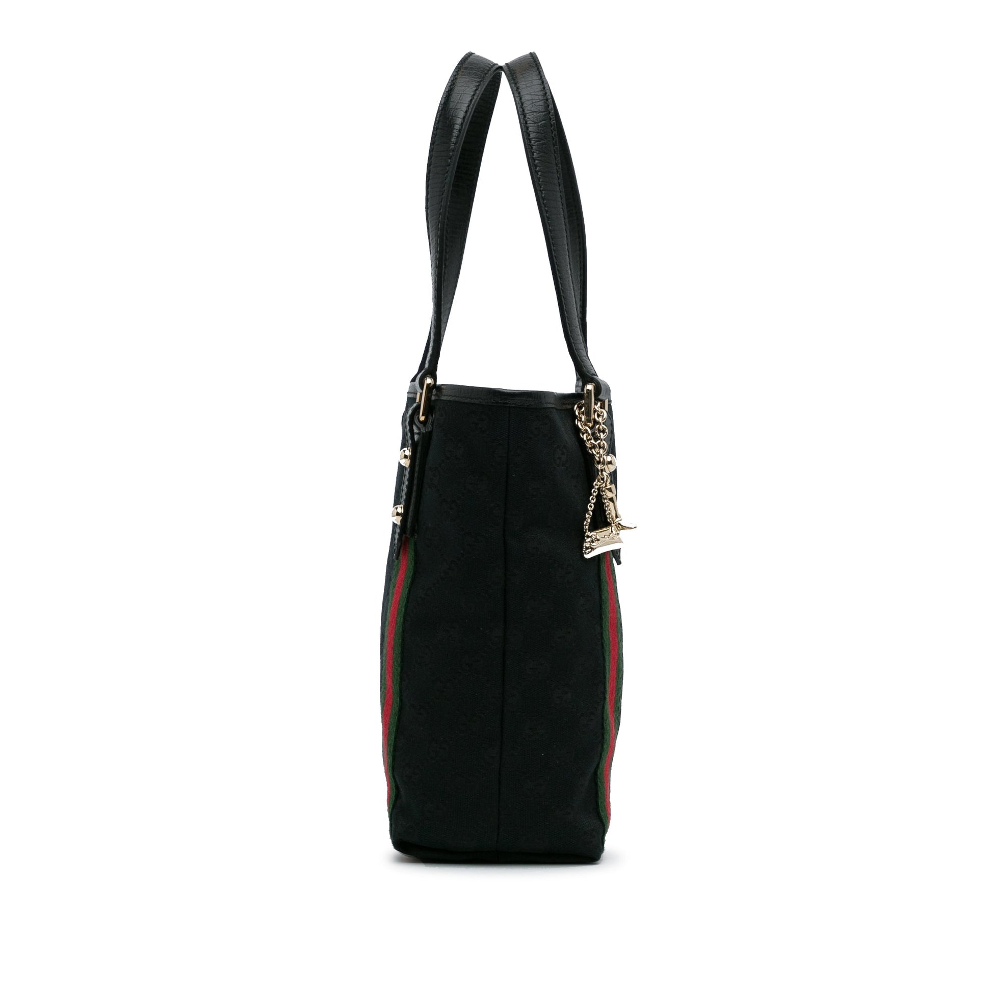 Gucci Black Leather Canvas Tote Style 13