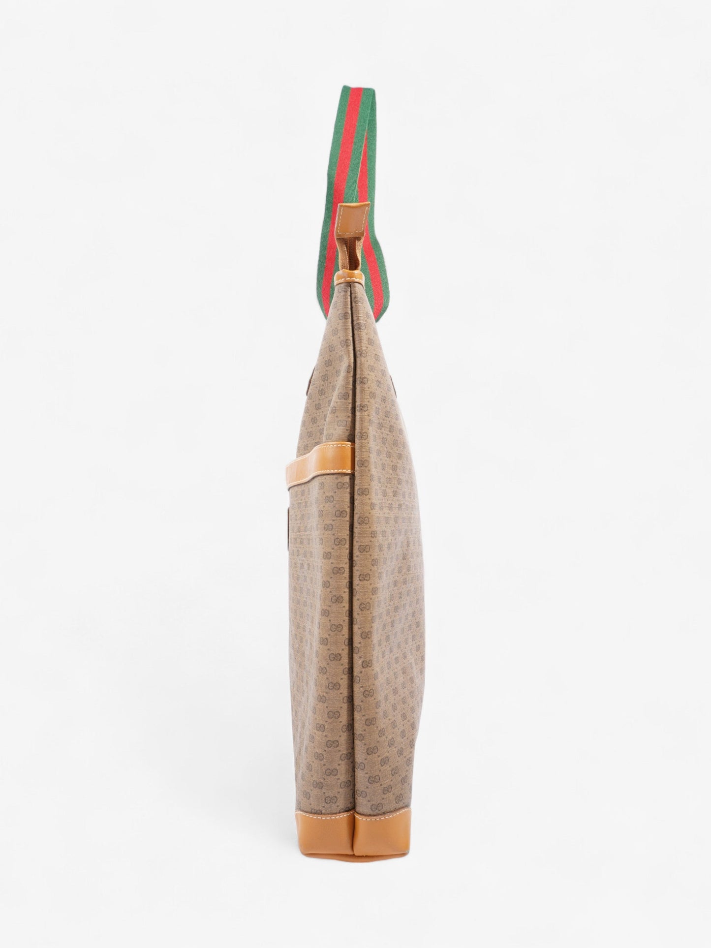 Gucci Supreme Tote Light Brown / Green And Red Web Coated Canvas