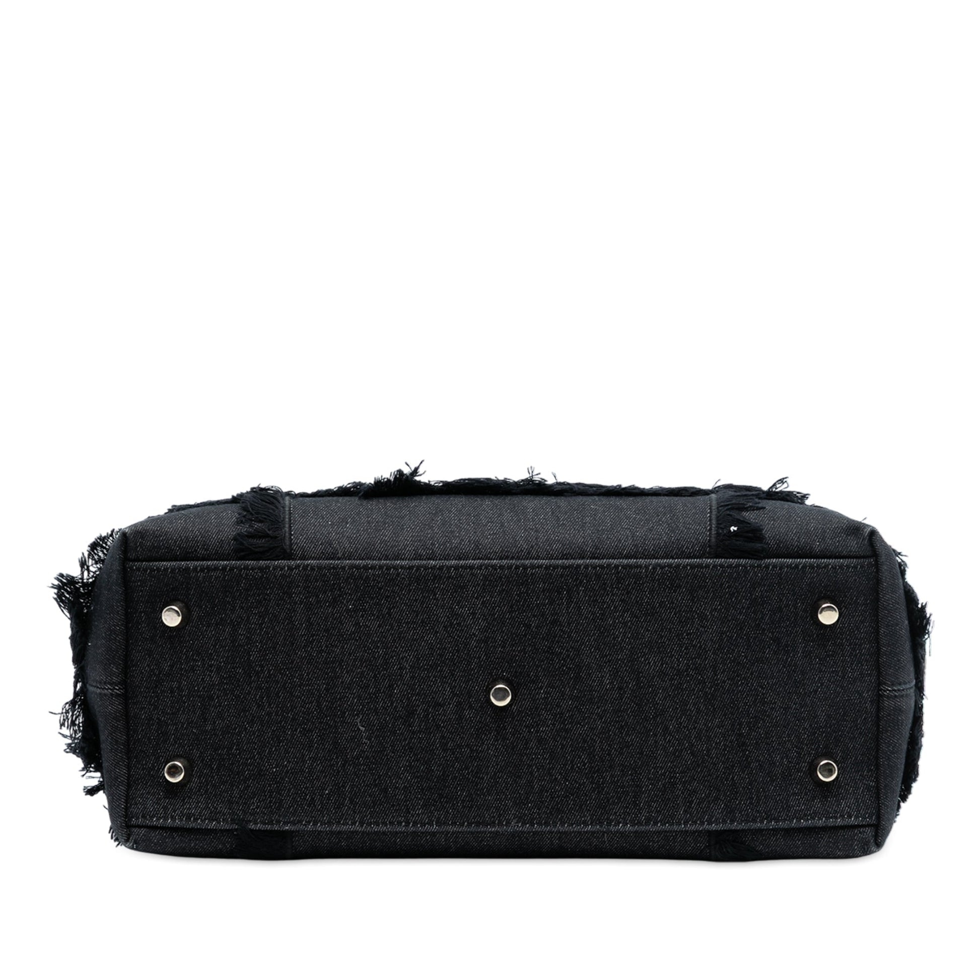 Black Dior Denim Patch D Light Satchel