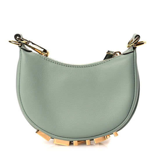 Fendi Vitello Grace New Matte Nano Fendigraphy Hobo Charm Menta