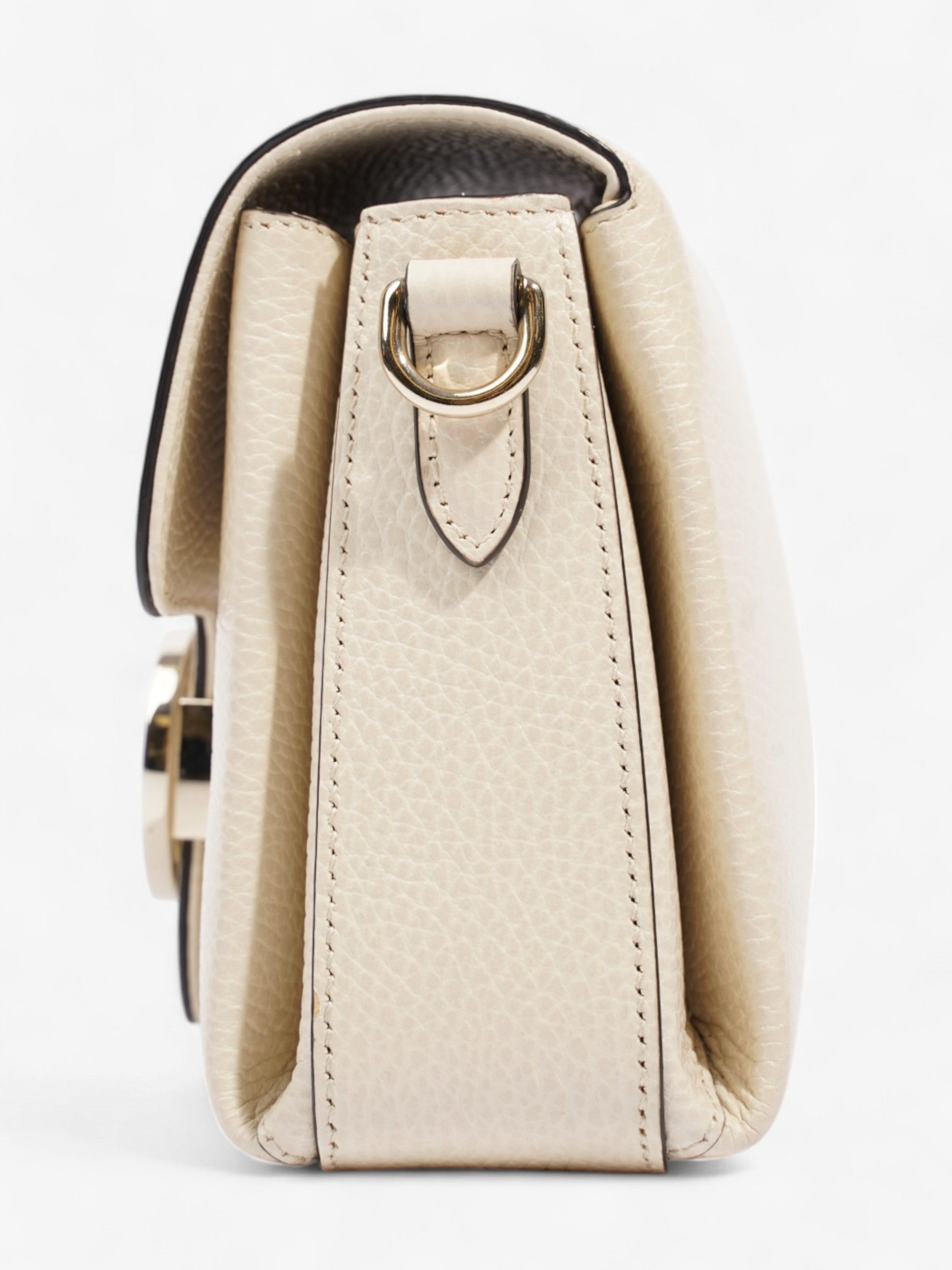 Gucci Interlocking G Dollar Bag Ivory Calfskin Leather Small