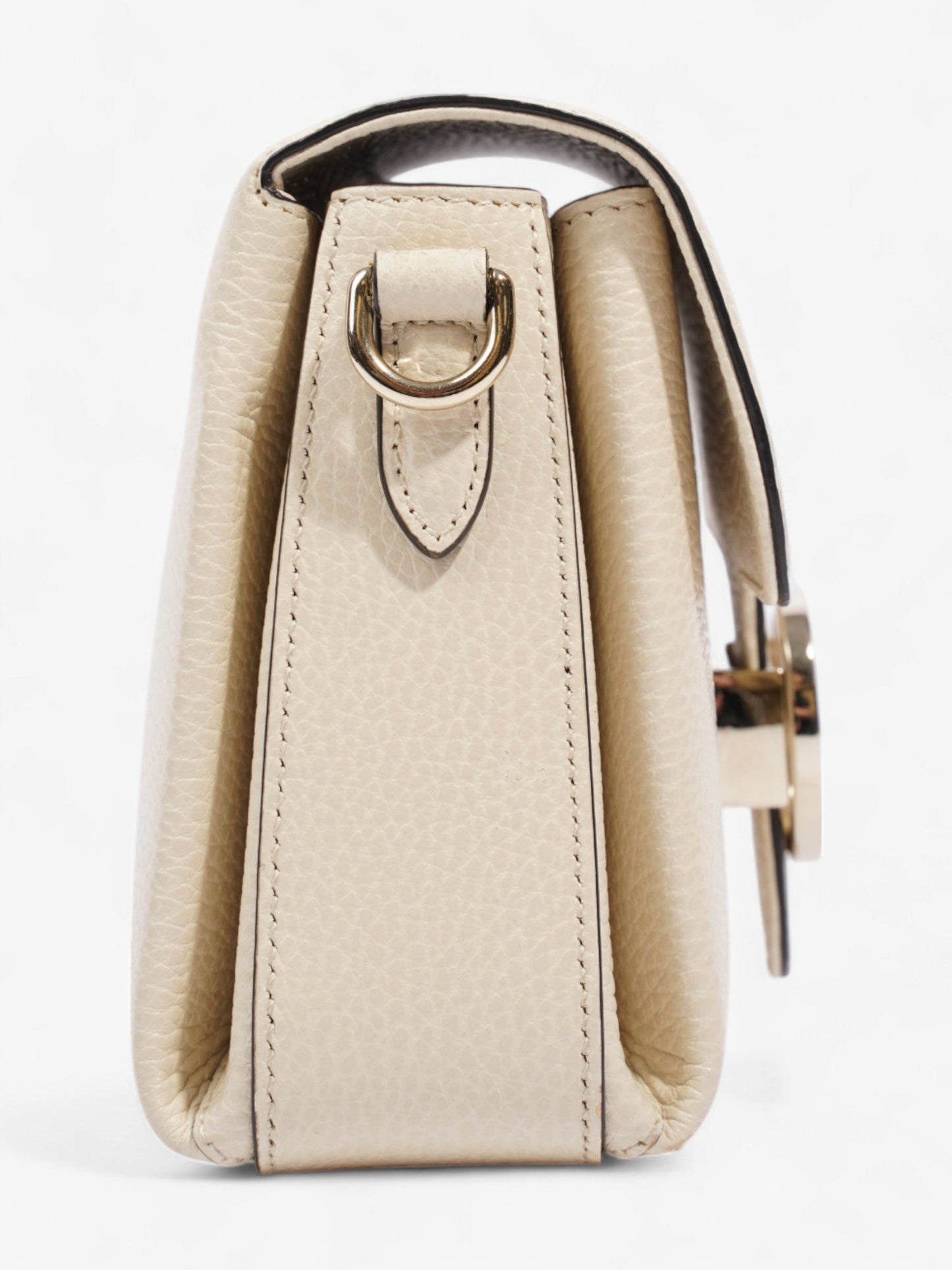 Gucci Interlocking G Dollar Bag Ivory Calfskin Leather Small