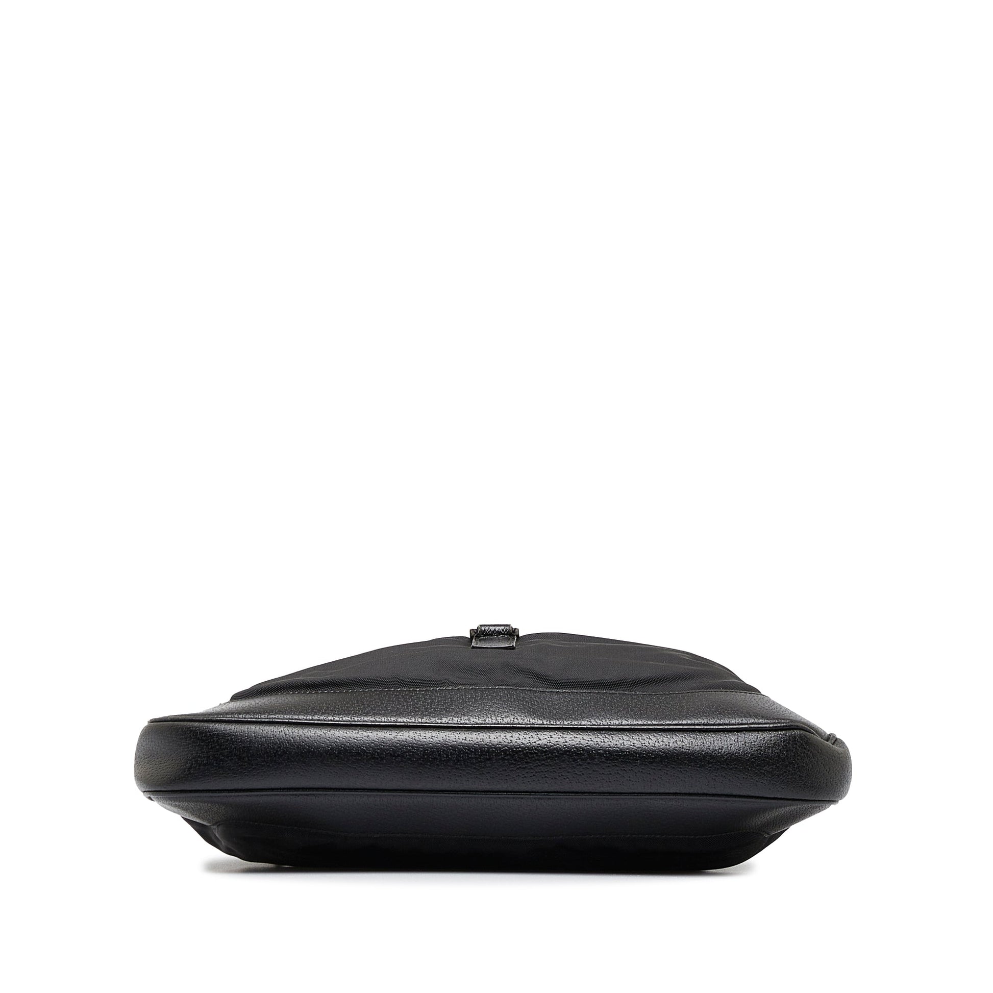 Gucci Jackie Black Leather Canvas Shoulder Bag Style 1