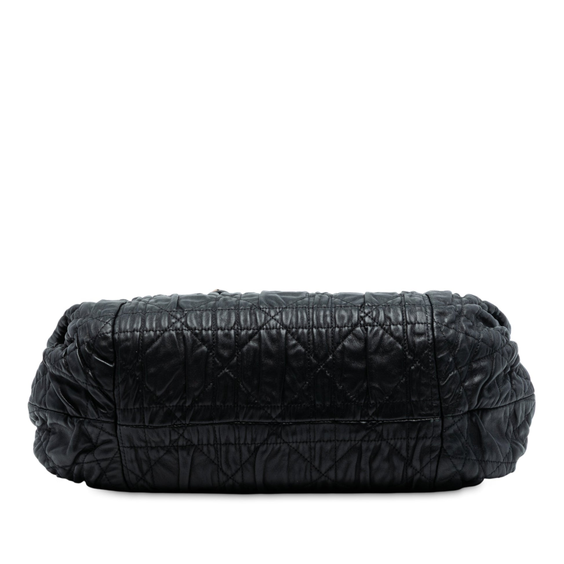 Black Dior Lambskin Cannage Gaufre Delices Shoulder Bag
