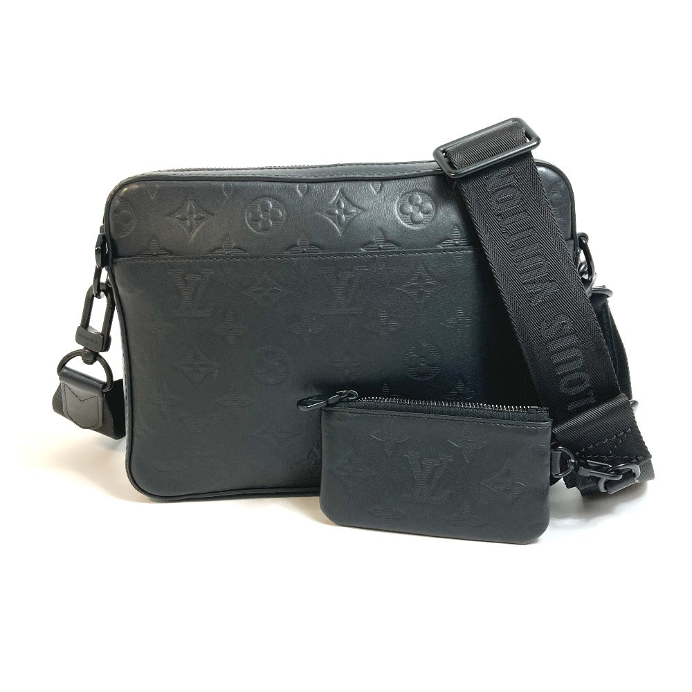 LOUIS VUITTON Sling bag Monogram shadow leather black Monogram shadow Duo messenger
