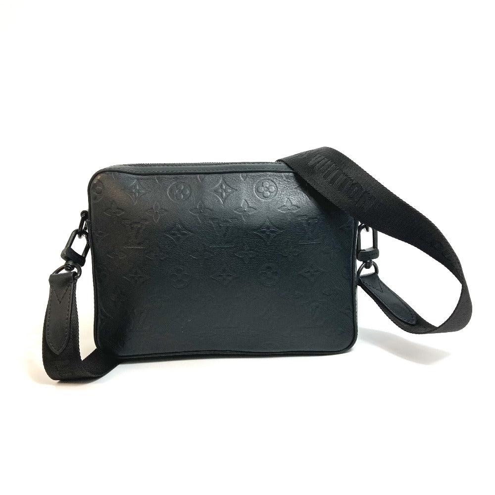 LOUIS VUITTON Sling bag Monogram shadow leather black Monogram shadow Duo messenger