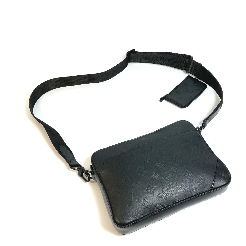LOUIS VUITTON Sling bag Monogram shadow leather black Monogram shadow Duo messenger