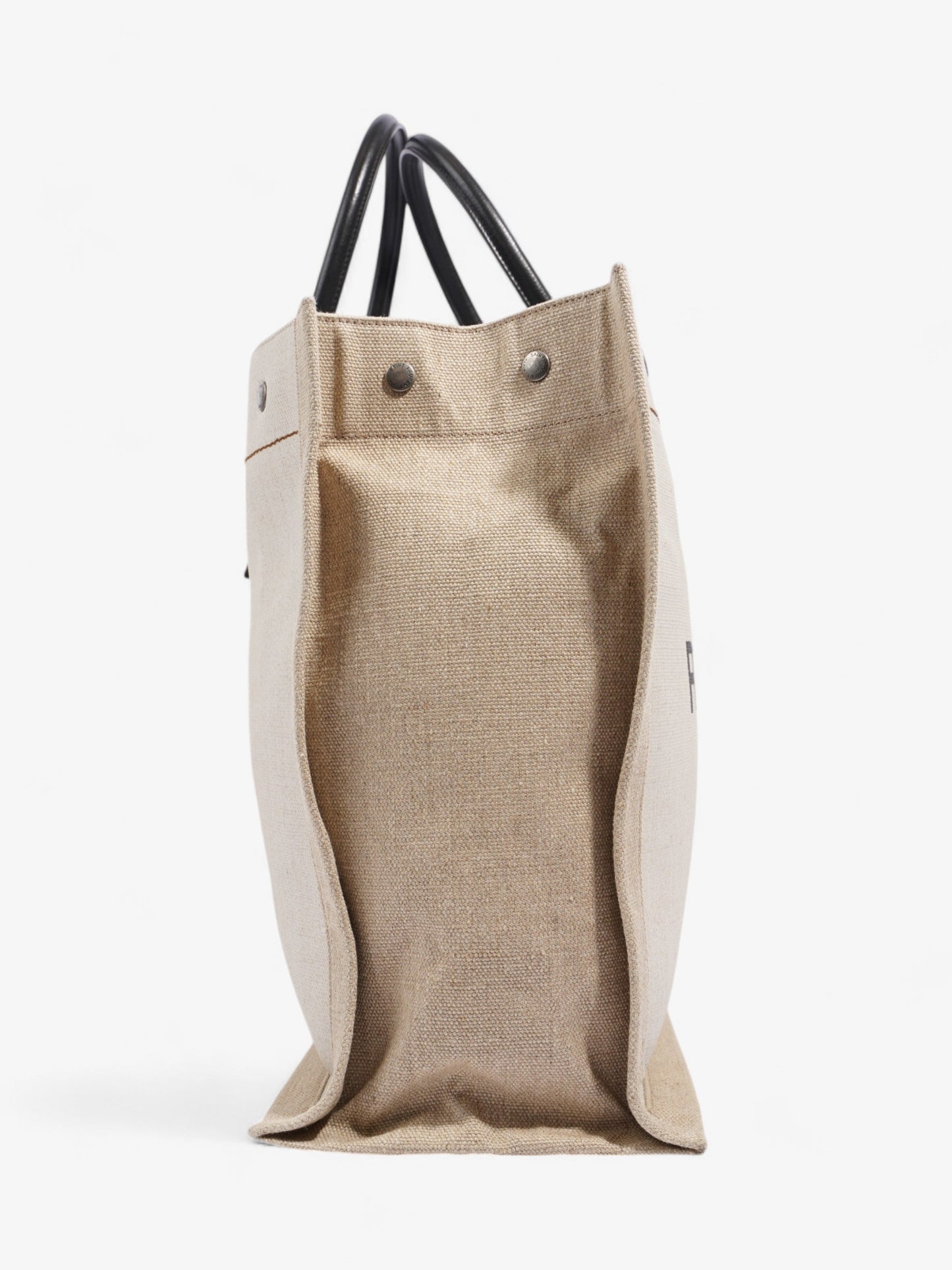 Saint Laurent Rive Gauche Tote Black / Natural Canvas