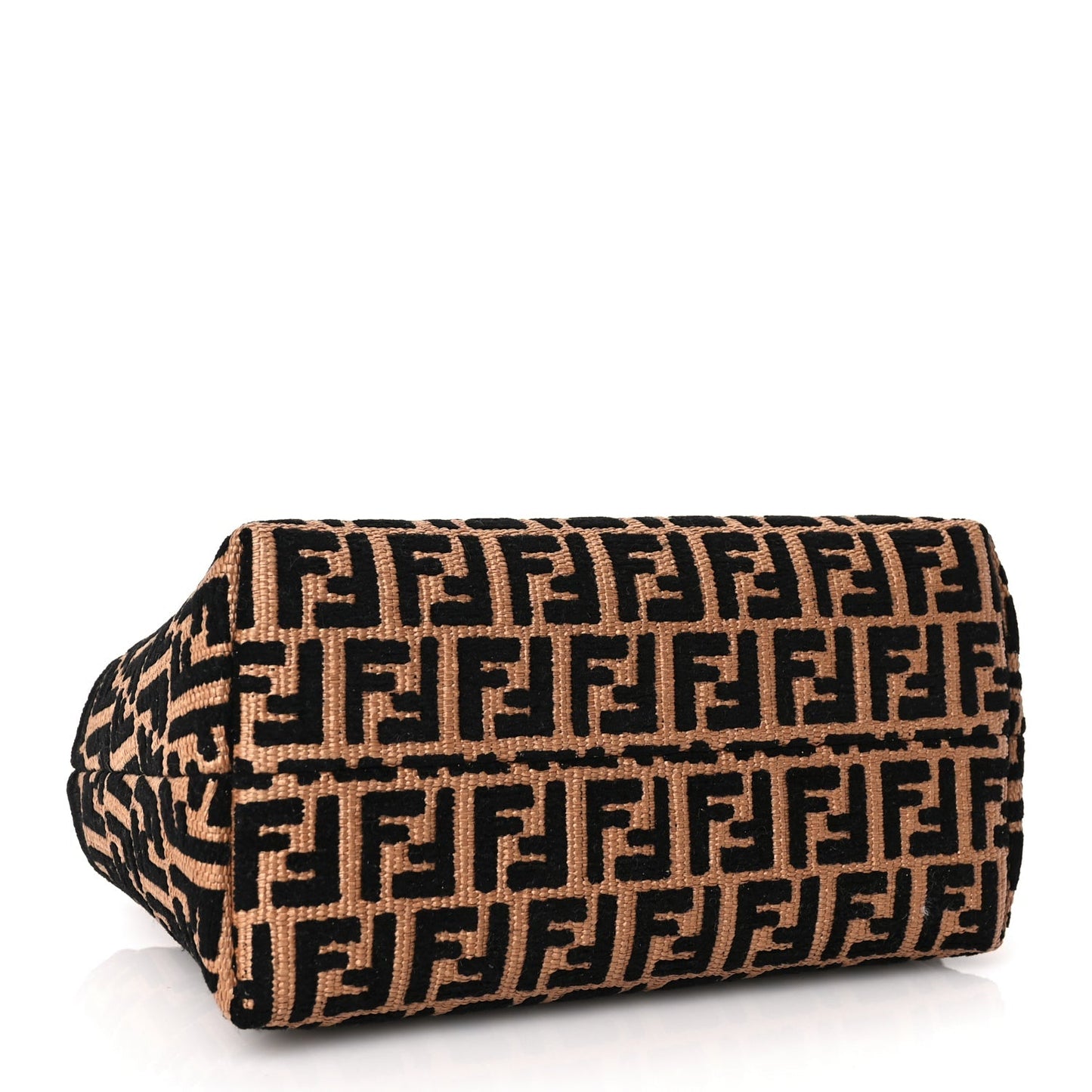 Fendi Raffia Chenille Vitello King Plexiglass Micro FF Mini By The Way Top Handle Boston Bag Naturale Black