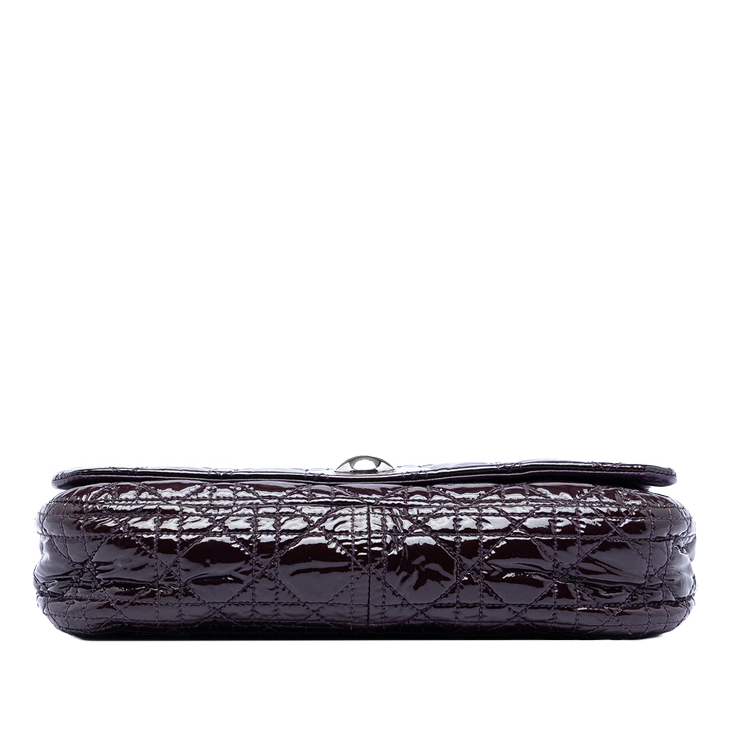 Purple Dior Patent Cannage Rendezvous Shoulder Bag