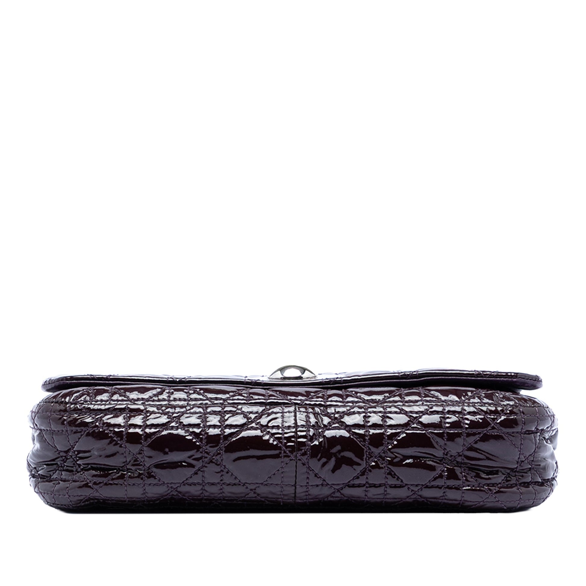 Purple Dior Patent Cannage Rendezvous Shoulder Bag