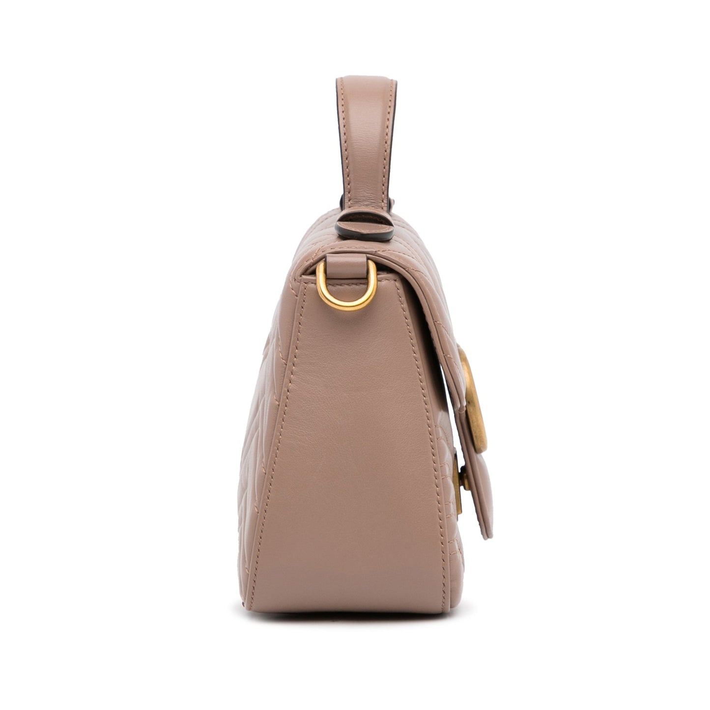 Gucci GG Marmont Brown Leather Chain Shoulder Bag