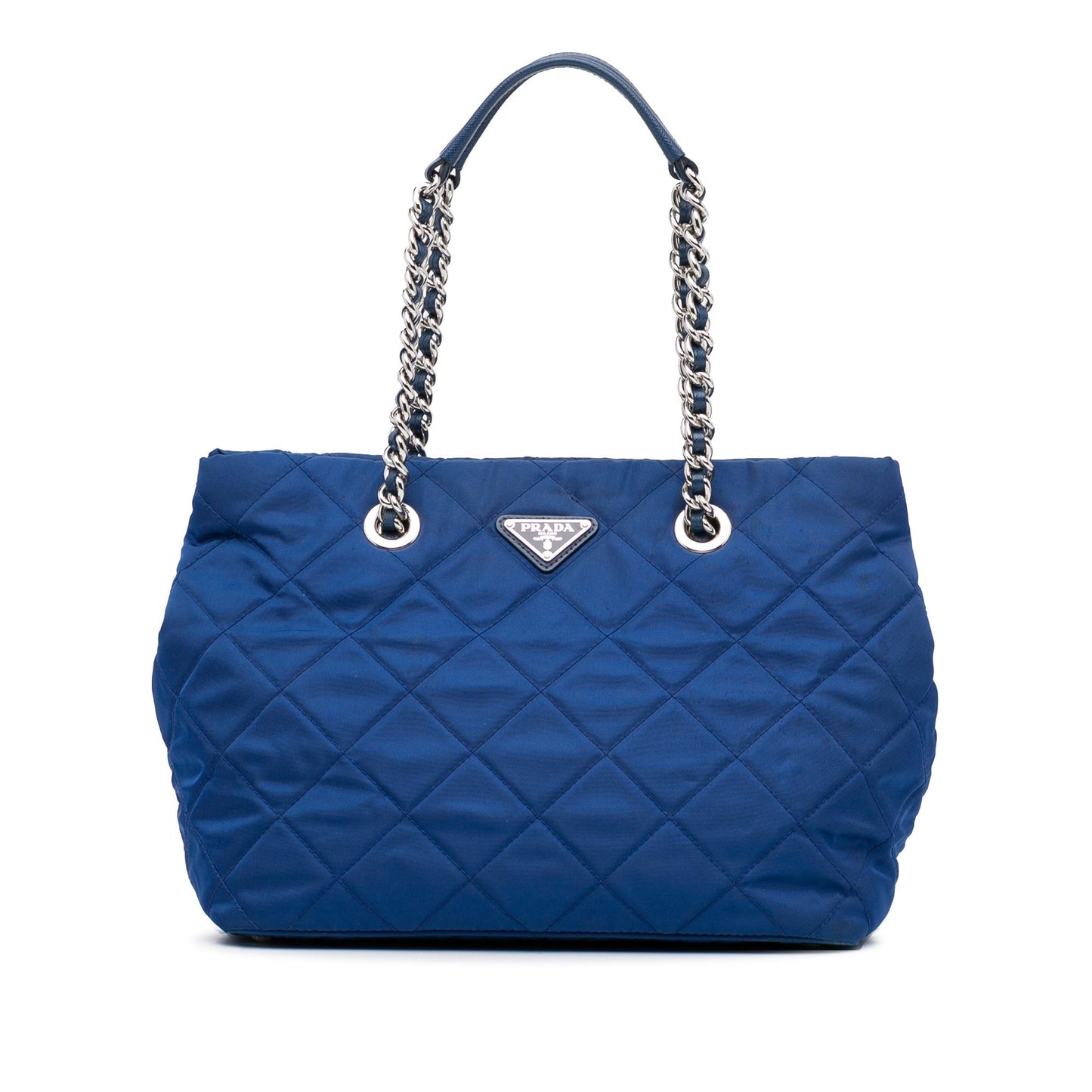 Prada Tessuto Impuntu Blue Nylon Canvas Luxury Handbag
