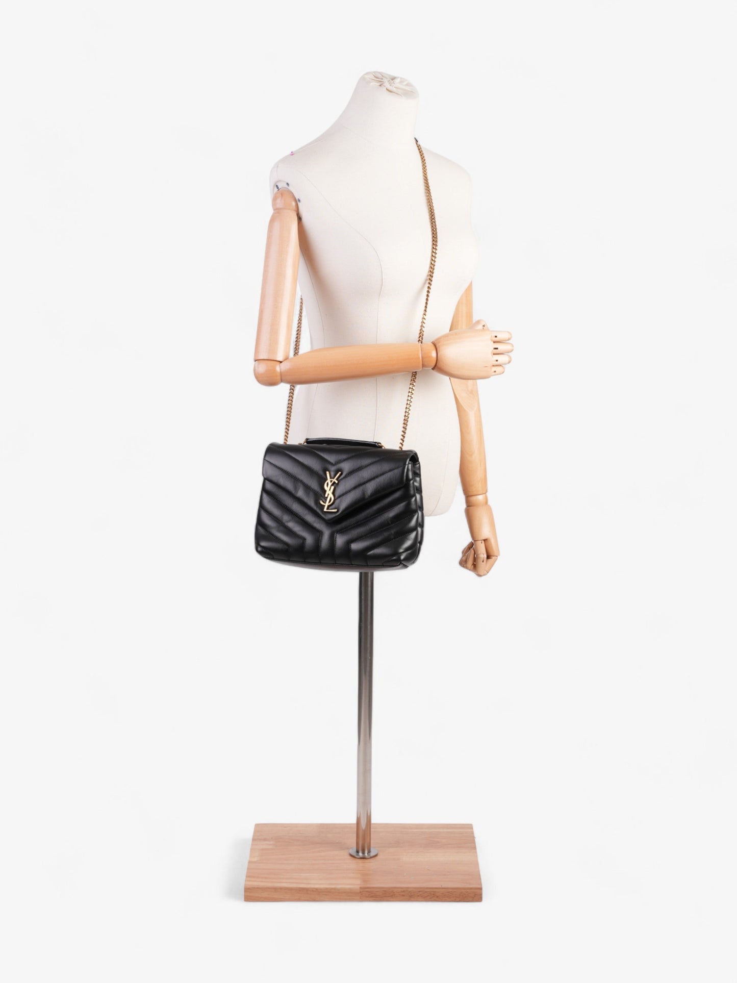 Saint Laurent LouLou Black Matelasse Leather Medium