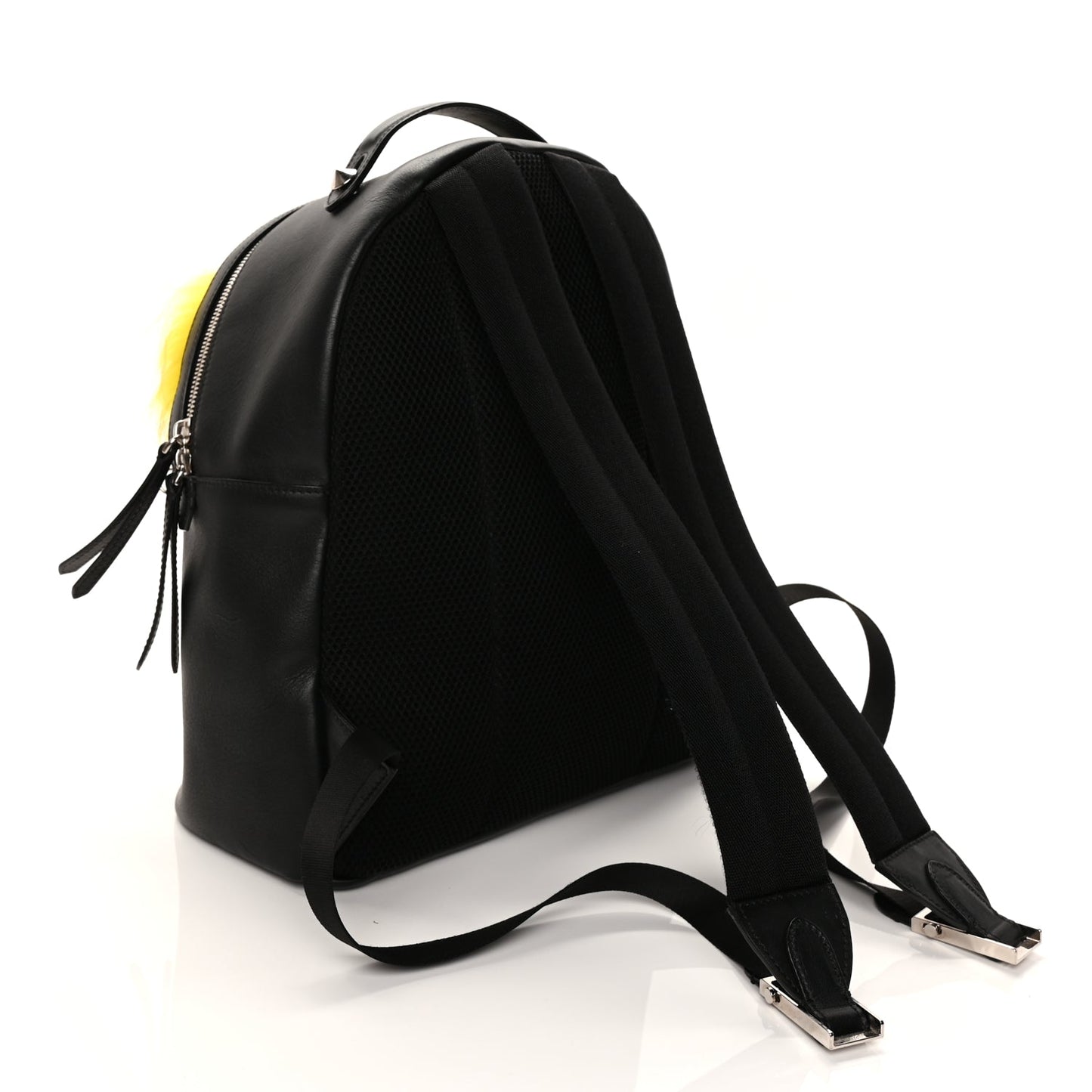 Fendi Vitello Dolce Fox Elaphe Ayers Hypnoteyes Large Backpack Black Giallo Multicolor