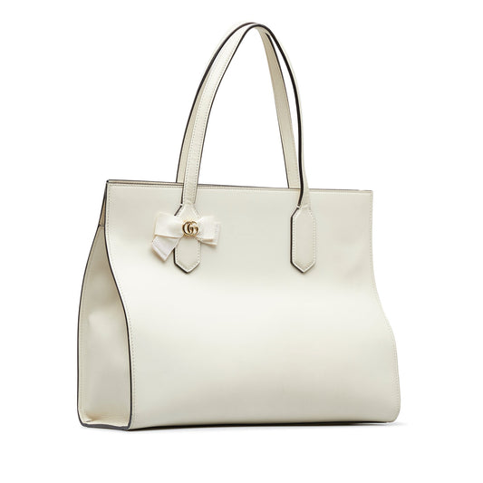 Gucci White Leather Tote Style 1