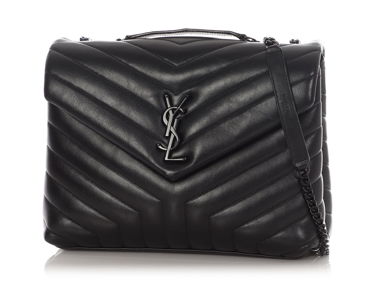 Saint Laurent Medium So Black MatelassÃÂ© Calfskin Loulou