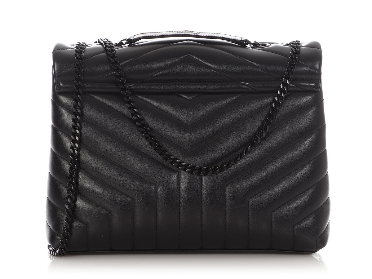 Saint Laurent Medium So Black MatelassÃÂ© Calfskin Loulou