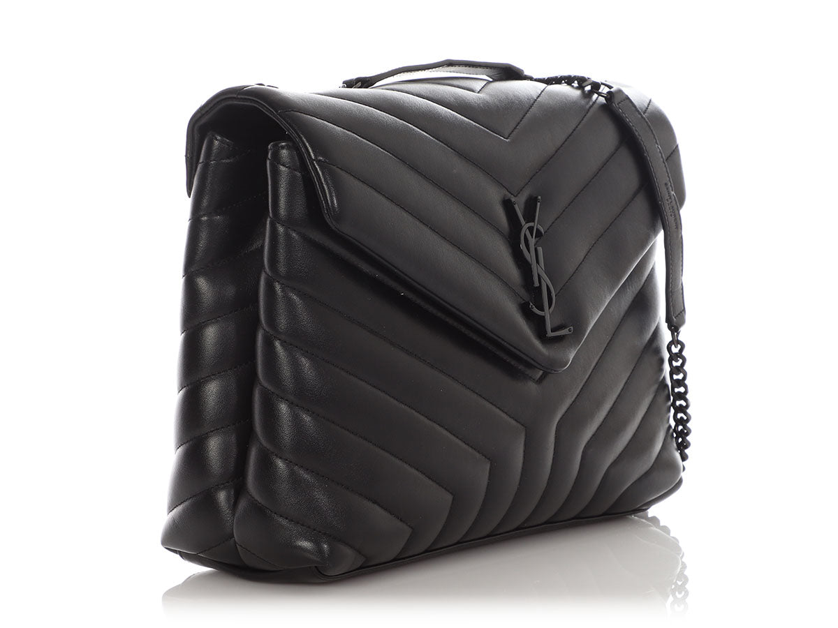 Saint Laurent Medium So Black MatelassÃÂ© Calfskin Loulou