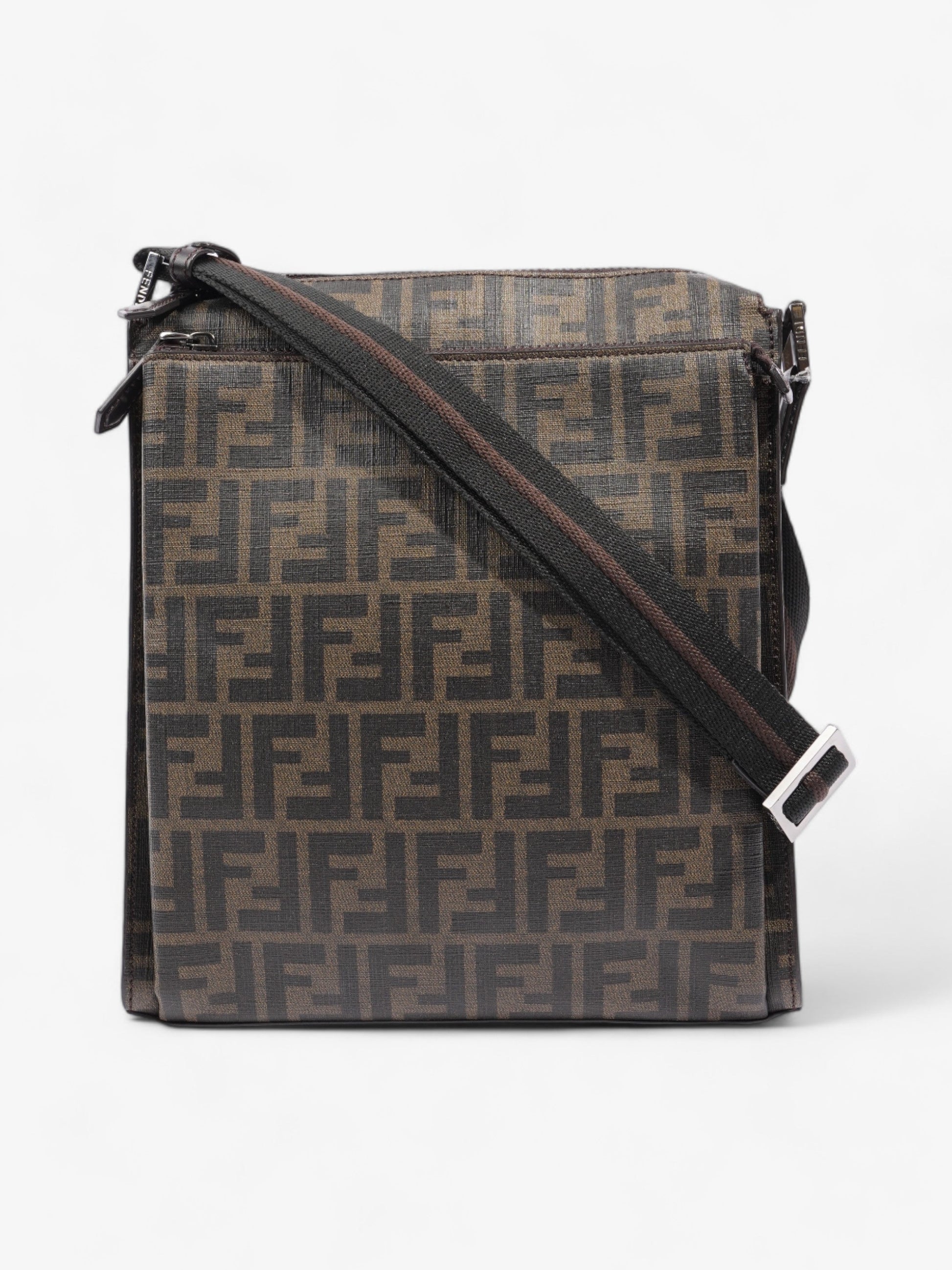 Fendi Zucchino Boston Burgundy Canvas