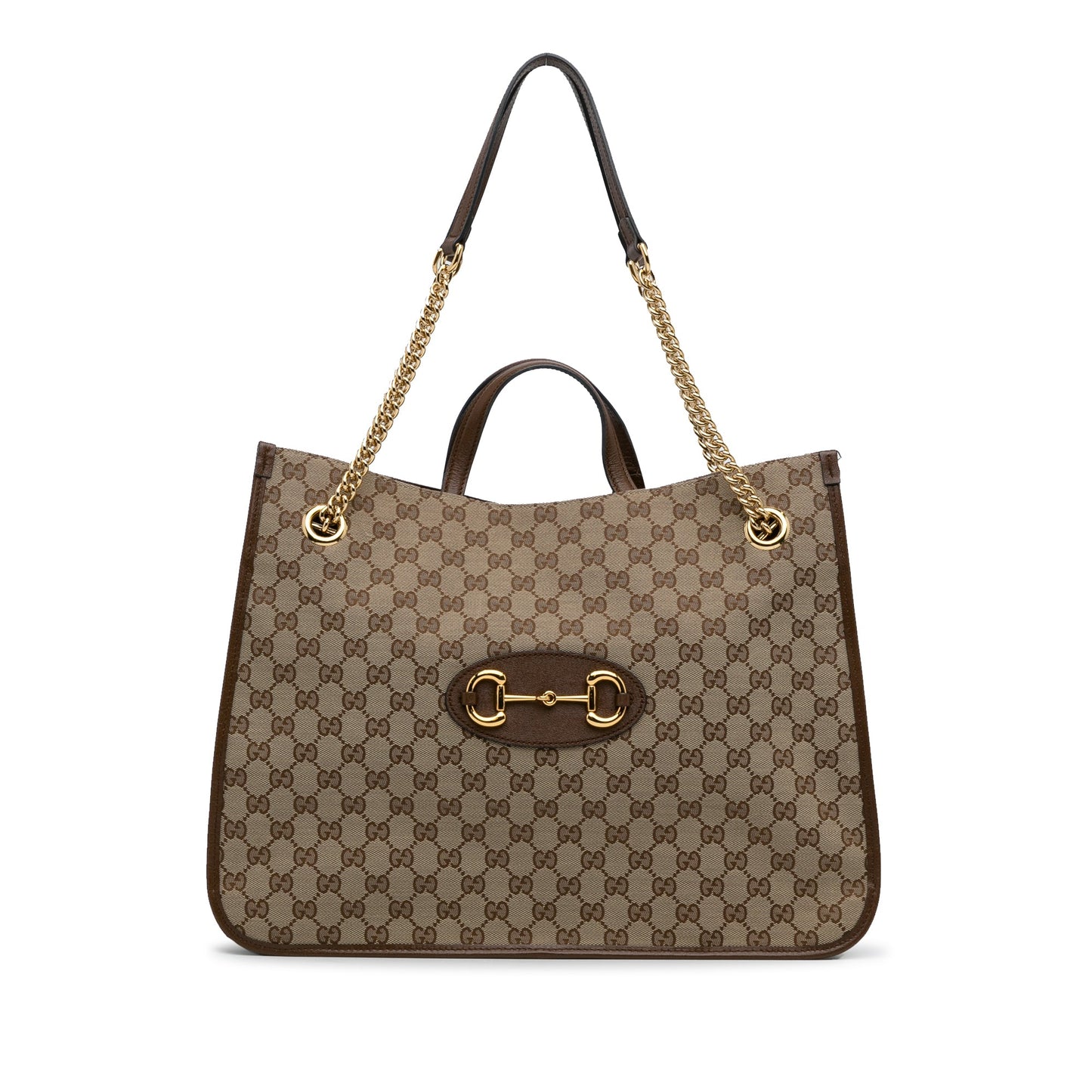 Gucci Horsebit Leather Canvas Tote Style 2