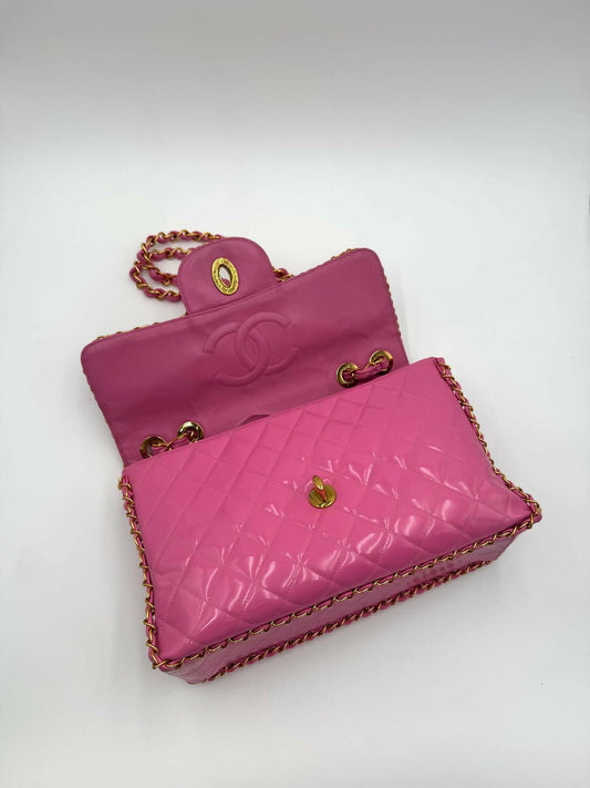 Chanel 1995 Barbie Pink Chainlink Maxi Flap Bag