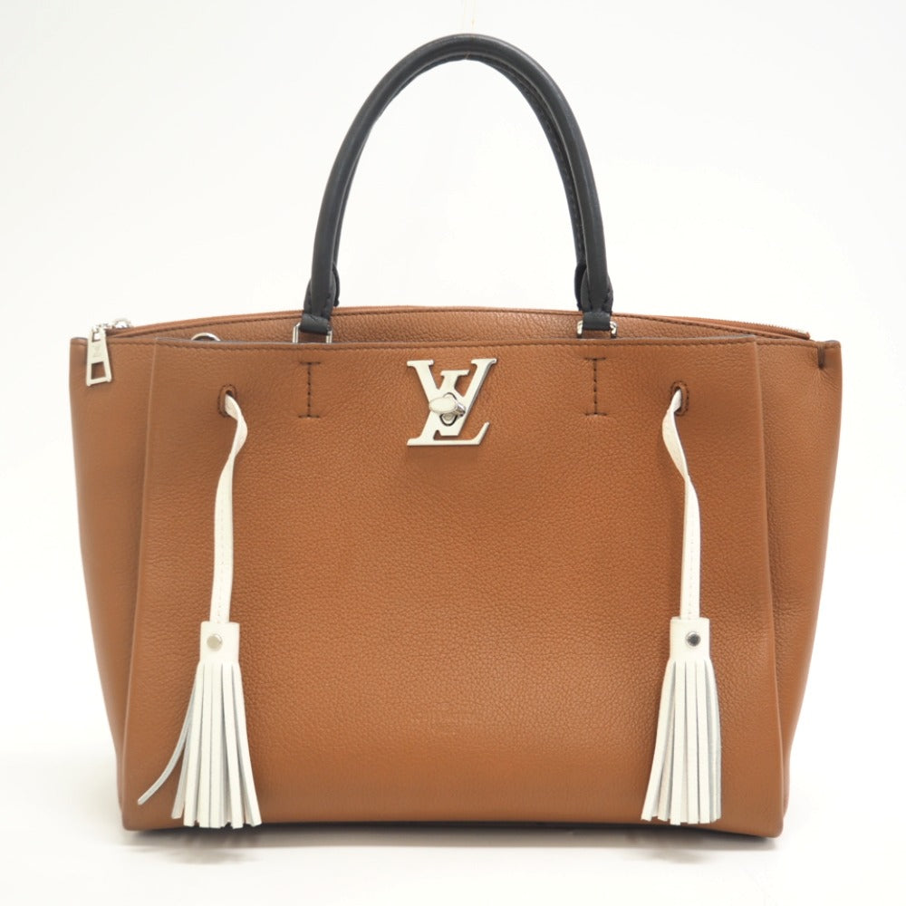 LOUIS VUITTON Handbag leather Brown Rock meat