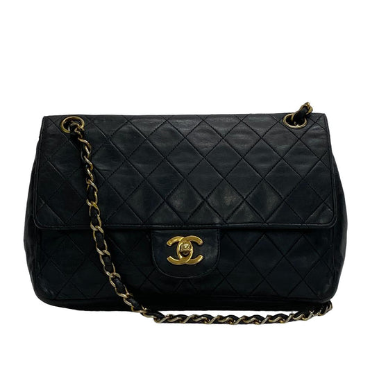 CHANEL Shoulder Bag lambskin black COCO Mark Matrasse