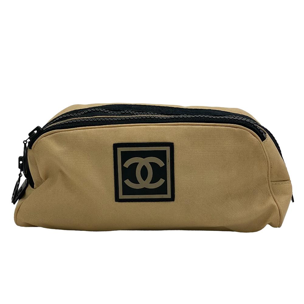 CHANEL Pouch Nylon beige Clutch bag COCO Mark Chanel Sport Women