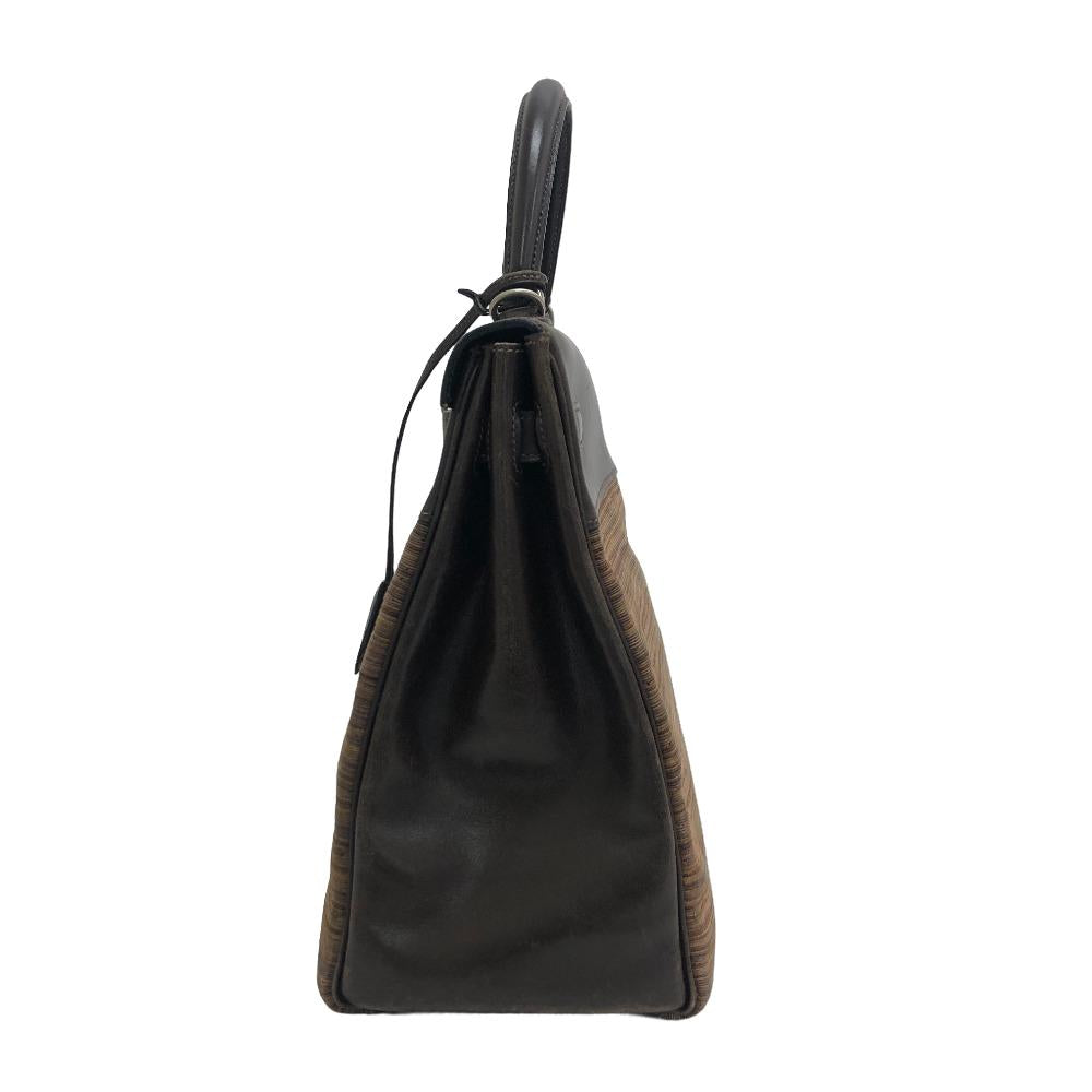 HERMES Handbag leather Brown Vibrato Kelly 35 Women