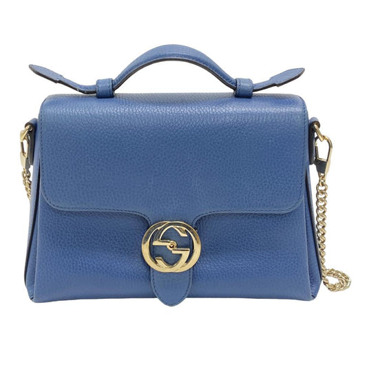 GUCCI Shoulder Bag 510302 leather blue handbag Women