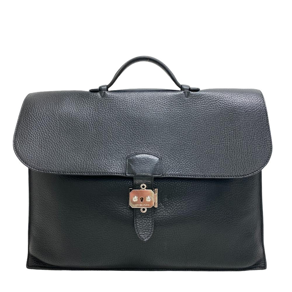 HERMES Business bag Taurillon Clemence black Sac Adepeche 38