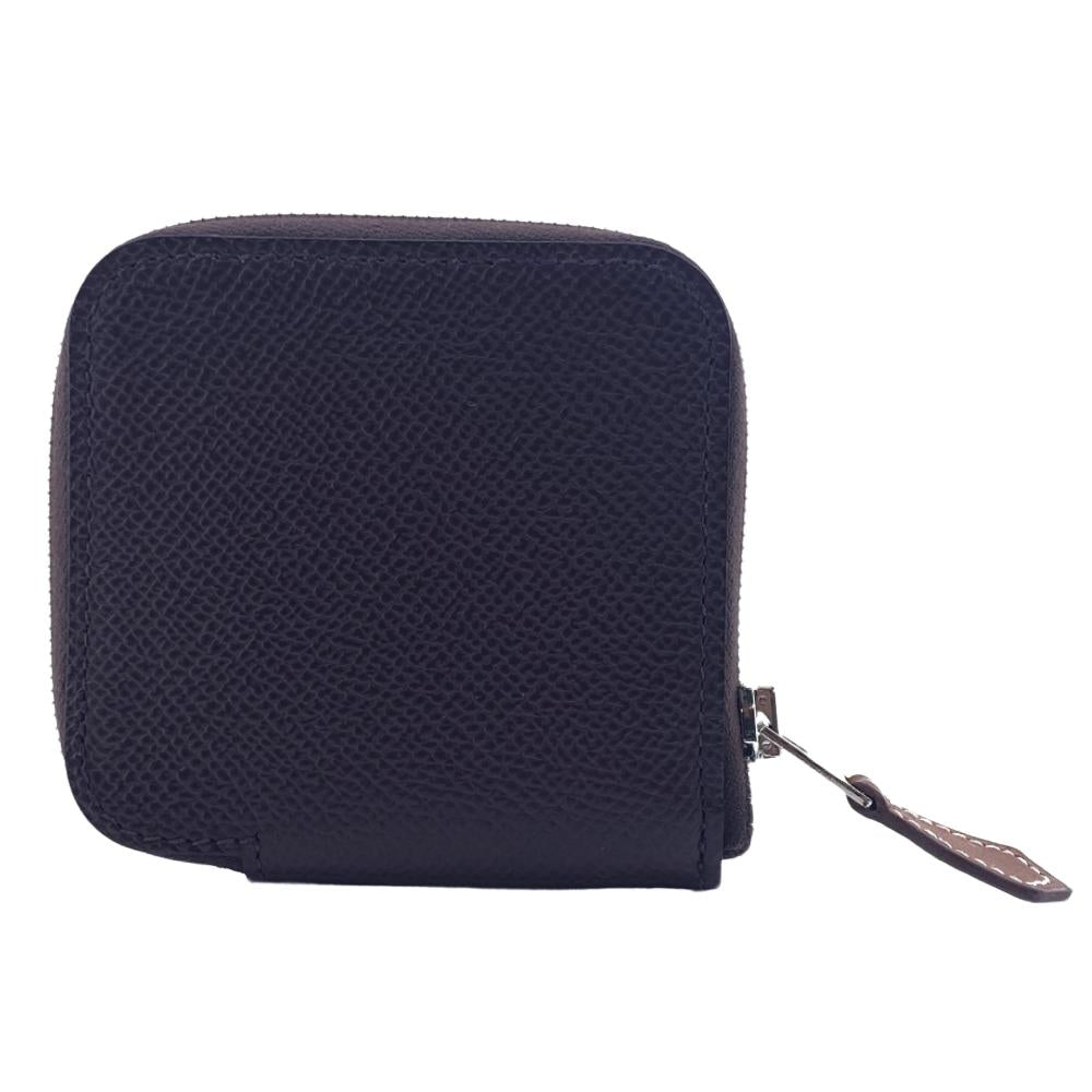 HERMES Coin case Epsom Brown Azap silk in