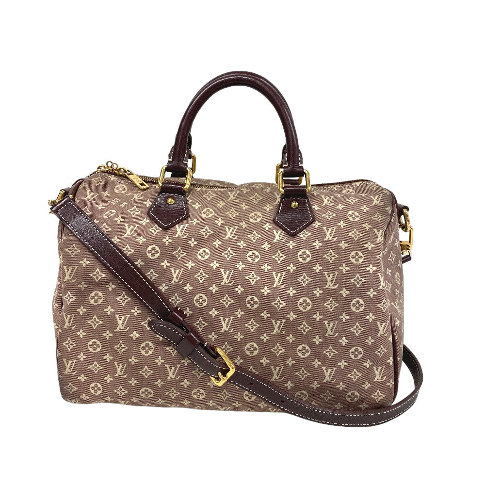 LOUIS VUITTON Handbag Leather, Canvas sepia Women