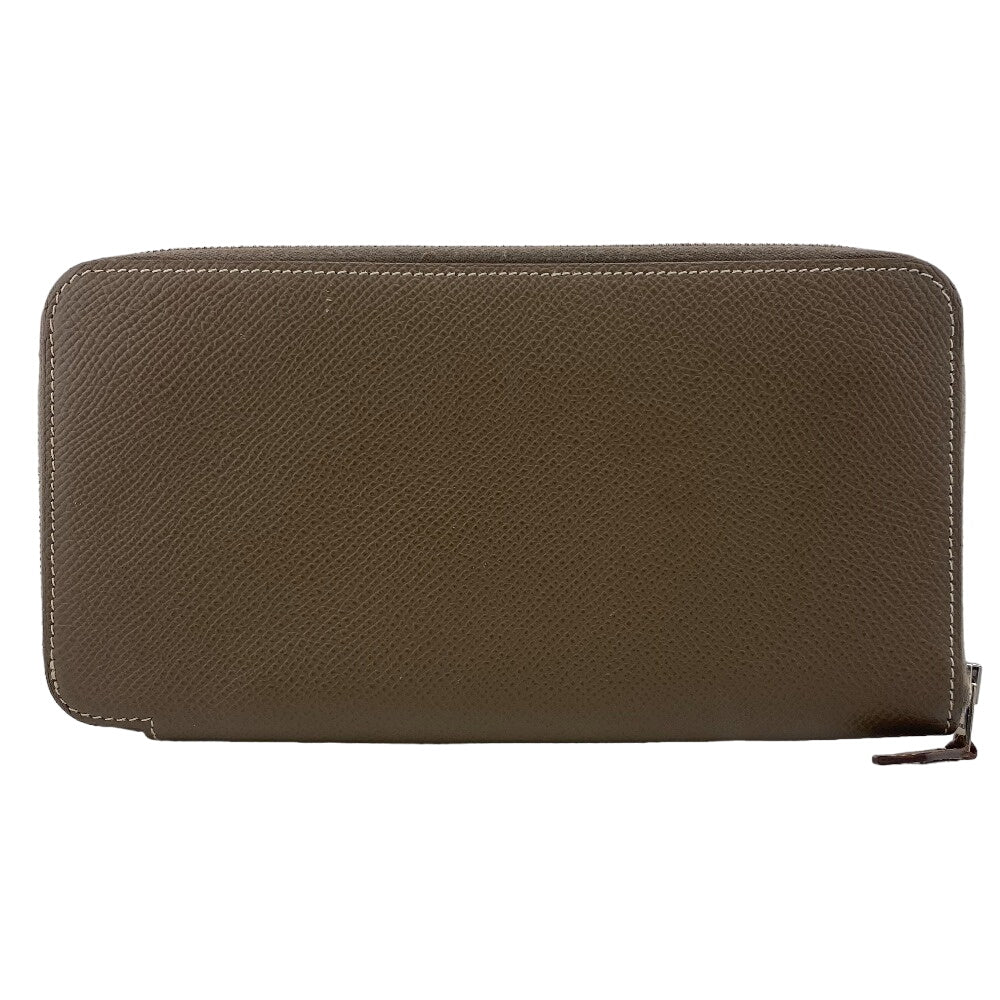 HERMES Long Wallet Purse leather beige voepso Azap long silk in