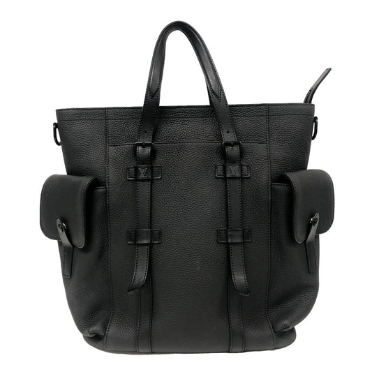 LOUIS VUITTON Tote Bag leather black Listopher Tote Bag Taurillon Clemence mens