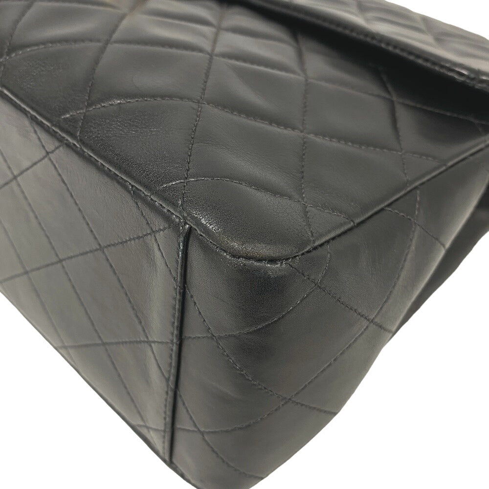 CHANEL Shoulder Bag lambskin black Single flap Double Chain COCO Mark Deca Trasse Women