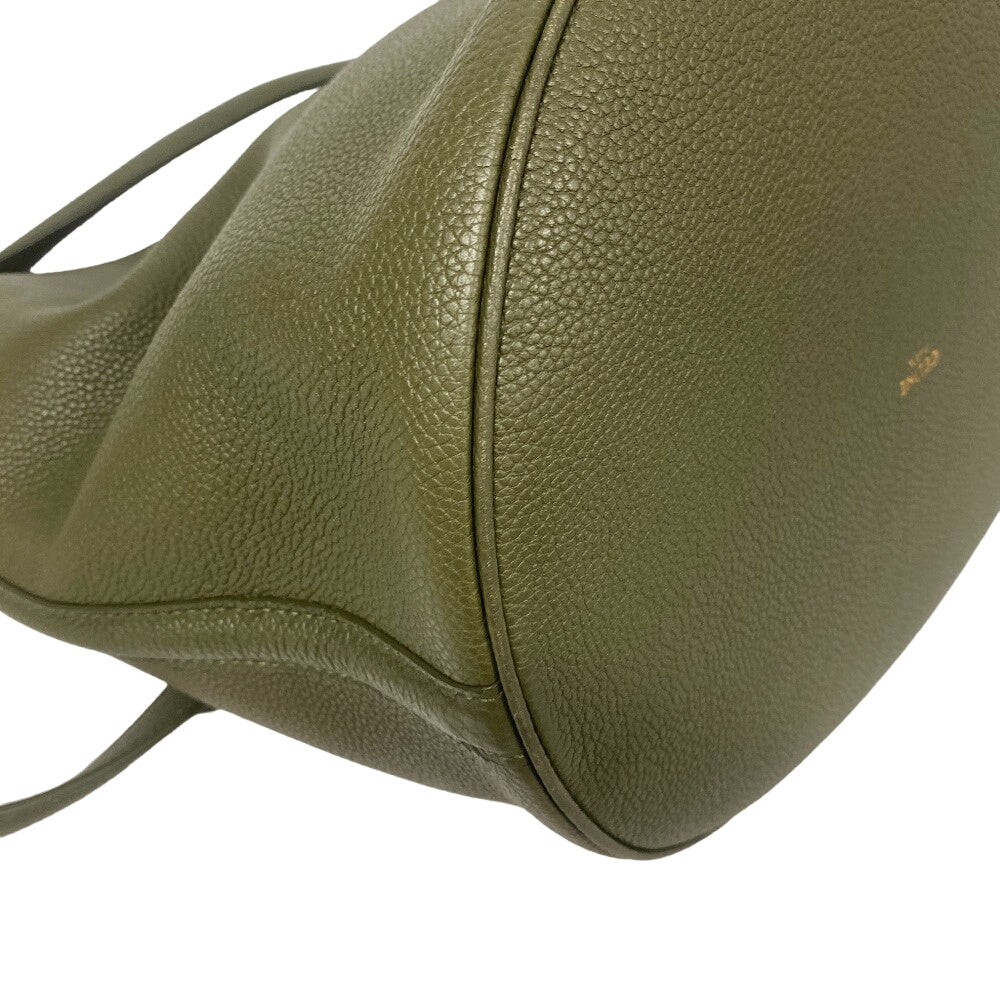 CELINE Shoulder Bag leather khaki one belt teen Bucket16 Women