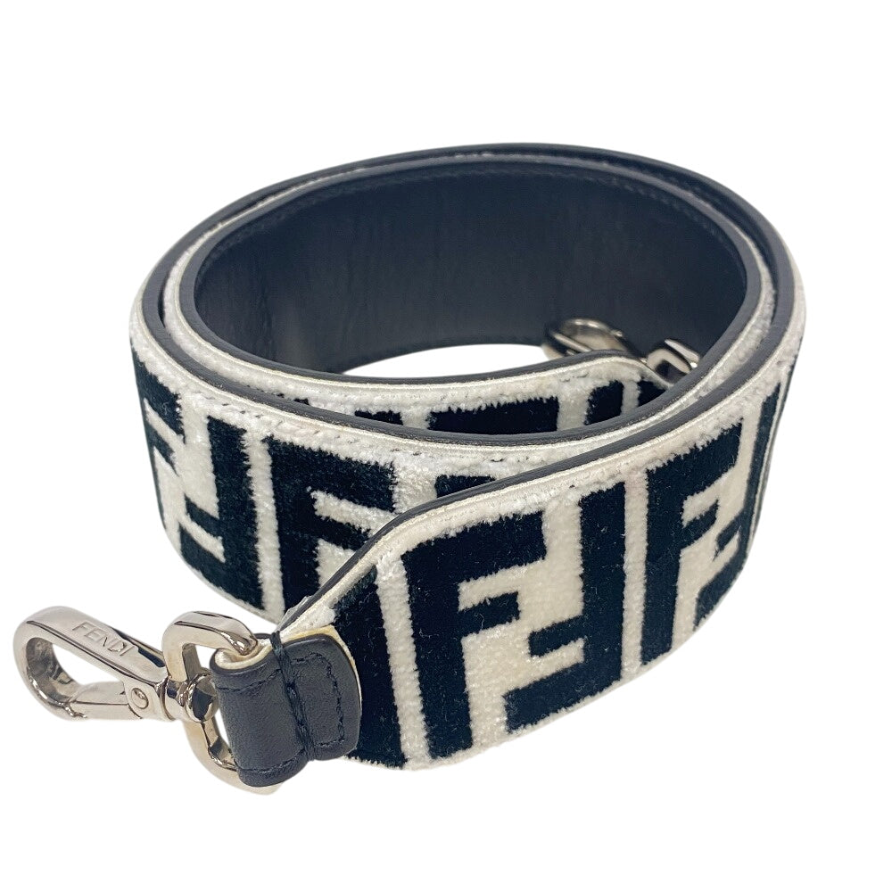 FENDI Shoulder strap Leather, Fabric white Strap you