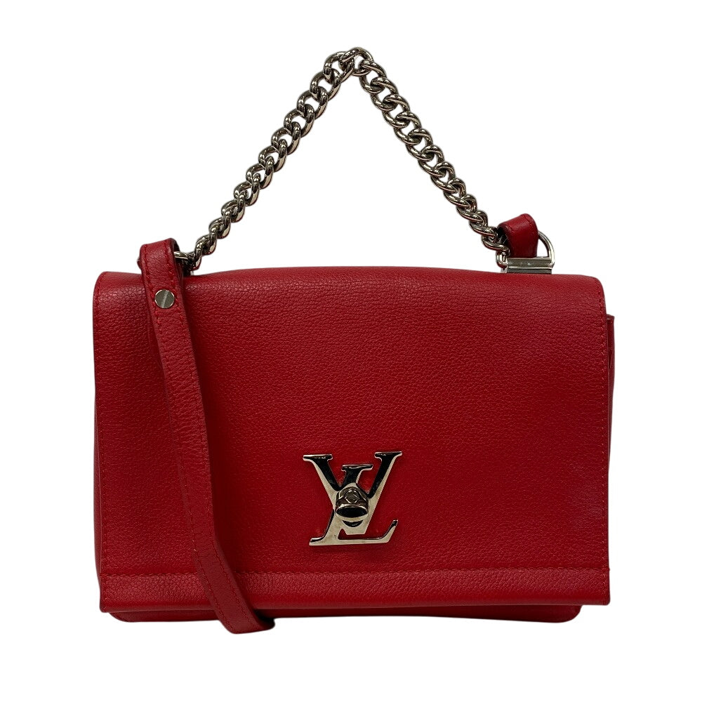 LOUIS VUITTON Shoulder Bag leather Red LV logo Rock Me 2 BB Women