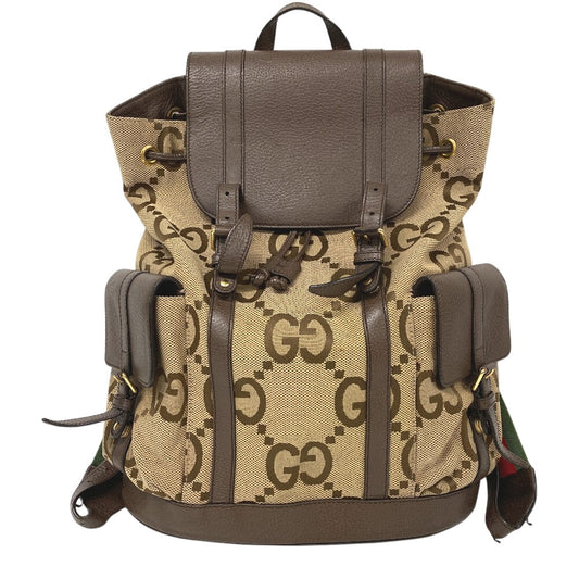 GUCCI Backpack 678829 Canvas, Leather Brown Jumbo GG mens(Unisex)
